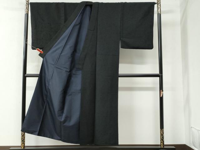 平和屋着物●男性　色無地　黒地　正絹　逸品　CAAU2863yc