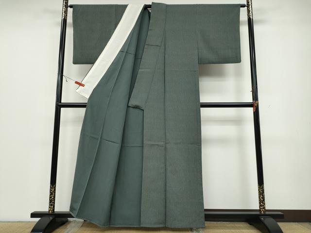 平和屋着物▽上質な紬　単衣　吉祥間道　正絹　逸品　CAAV3184ut
