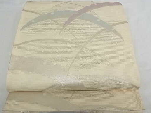 平和屋着物■夏物 六通柄袋帯 雪芝文 銀糸 正絹 逸品 B-np7306 平和屋着物■夏物 六通柄袋帯 雪芝文 銀糸 正絹 逸品 B-np7306