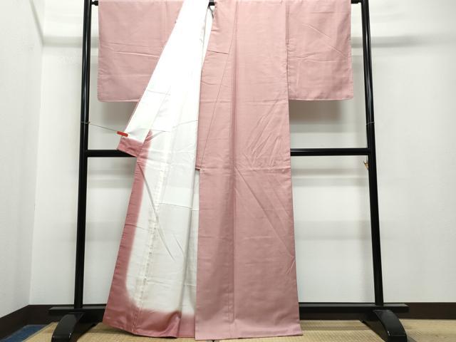 平和屋着物●上質な紬　色無地　退紅色 　正絹　逸品　未使用　CAAT6820vf