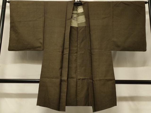Uramono - 平和屋着物＃男性　長羽織　紬地　格子柄　正絹　逸品　CABD1442in