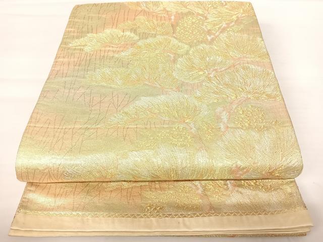 平和屋着物◎六通柄袋帯　枝松文　金糸　正絹　逸品　AABB2858yx