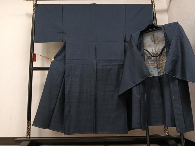 平和屋着物●男性　本場大島紬　アンサンブル　100亀甲　総詰め　正絹　逸品　未使用　AABF0011ph