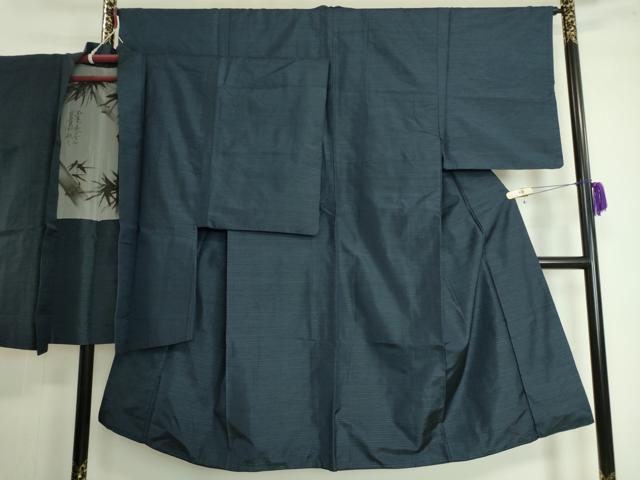 平和屋着物■男性　本場大島紬　アンサンブル　格子　正絹　逸品　DAAO6372we