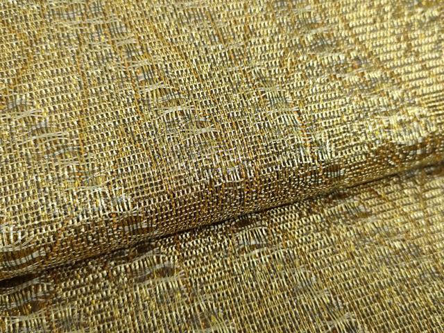 平和屋着物●染色作家　草野一騎　全通柄袋帯　斜線文　金糸　正絹　逸品　未使用　DAAX4584ps