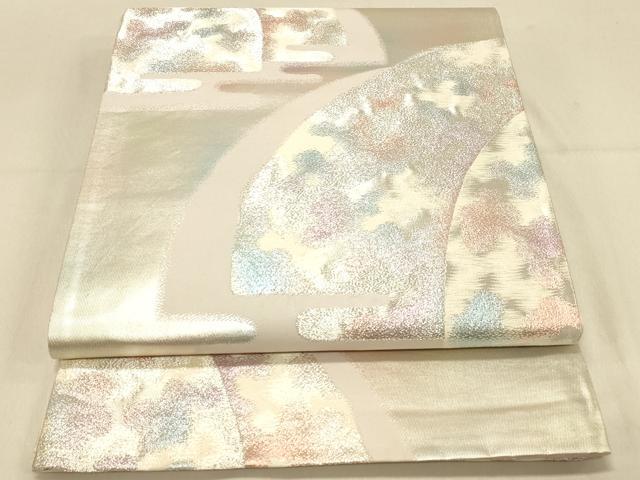 平和屋着物◎六通柄袋帯　霞文　金銀糸　正絹　逸品　DAAX6209jm