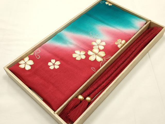 Other - 平和屋本店●和装小物　帯締め・帯揚げセット　ビーズ　飾り玉　撚り房　花柄　暈し染め　金彩　逸品　AABE9077ay