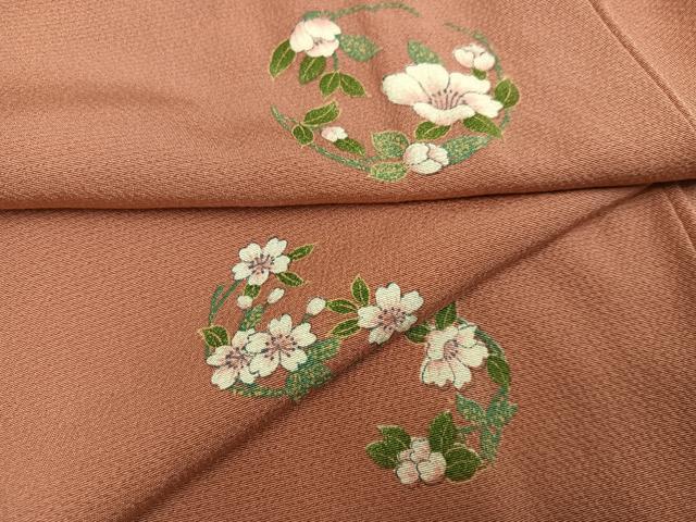 Kimono - 平和屋着物●上質な小紋　草花文　正絹　逸品　未使用　AABF0015ph