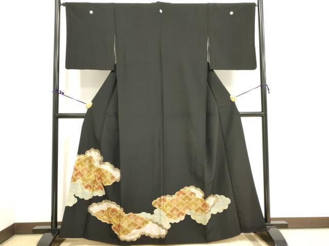 平和屋着物■豪華黒留袖 駒刺繍 雲取り吉祥文 金彩 正絹 逸品 DAAV7513cd