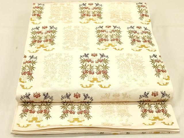 平和屋着物◎六通柄　本袋帯　桐竹鳳凰文　金糸　正絹　逸品　DAAX6216jm