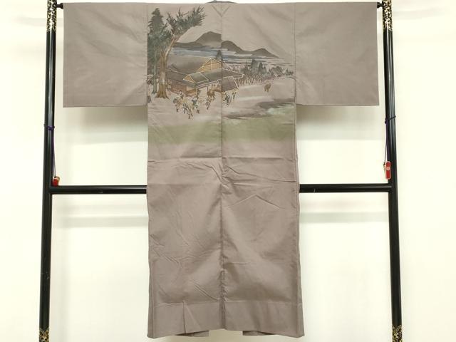 平和屋着物■男性　長襦袢　袷　人物風景文　金彩　洗える着物　DABC4720cd