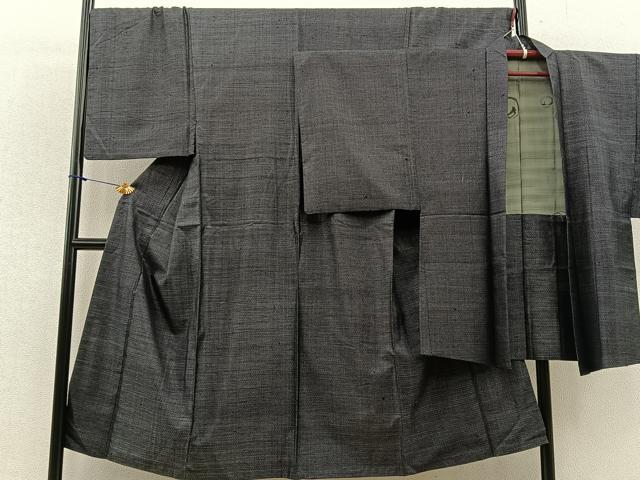 平和屋着物■男性 紬 アンサンブル 絣文様 正絹 逸品 BAAQ9723je
