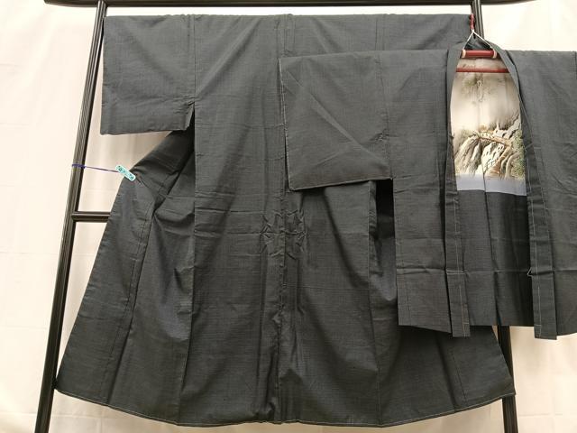 平和屋着物■男性 本場大島紬 アンサンブル 80亀甲 反端付き 正絹 逸品 未使用 BAAR2419by