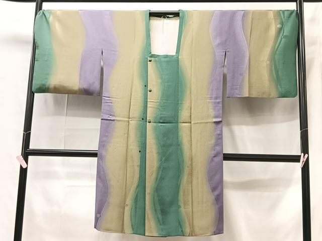 平和屋着物＃道行コート 霞間道 暈し染め ロング丈 正絹 逸品 CAAT5924id