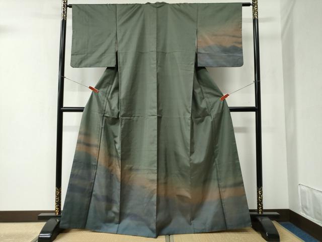平和屋着物●訪問着　本場染大島紬　霞文　正絹　逸品　CABB4580yc