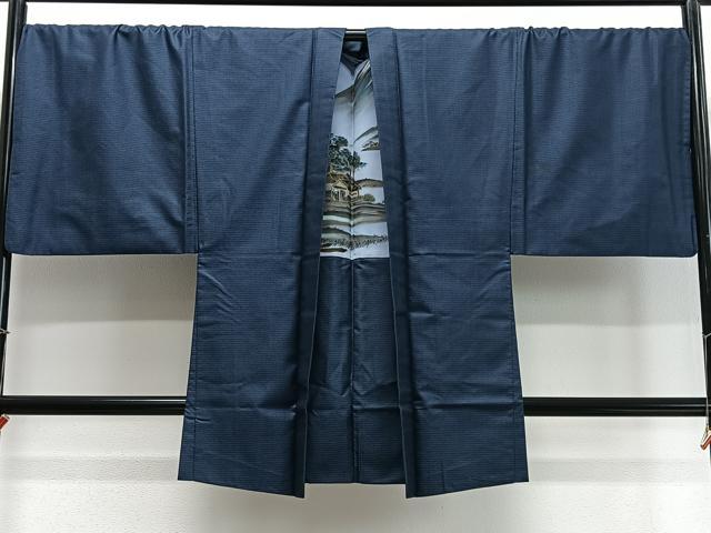 平和屋着物∞男性　長羽織　キングサイズ　本場大島紬　100亀甲　総詰め　正絹　逸品　CABD4634ua