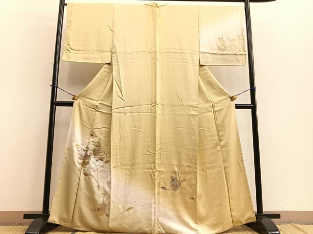 平和屋着物■訪問着 陶器花文 暈し染め 金銀彩 正絹 逸品 未使用 BAAR0953hv