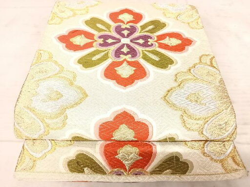 平和屋着物◎六通柄袋帯 唐織 舞花文 金銀糸 正絹 逸品 AAAY8371yx 平和屋着物◎六通柄袋帯 唐織 舞花文 金銀糸 正絹 逸品 AAAY8371yx