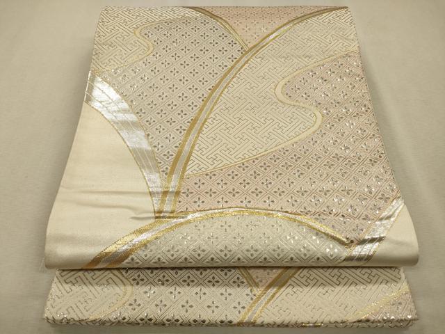 平和屋着物◎六通柄袋帯　吉祥文　金銀糸　正絹　逸品　CAAV0112qe