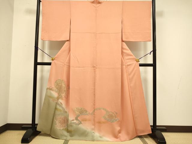 平和屋着物▼中国三大刺繍 スワトウ刺繍 汕頭刺繍 相良刺繍 総刺繍 訪問着 鏡裏花文 暈し染め 金銀彩 正絹 逸品 DABA8580du