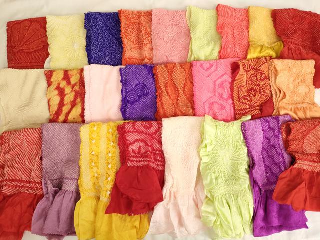 平和屋着物[]七五三　女の子　和装小物　帯揚げ25枚セット　総絞り　中抜き絞り　正絹　逸品　AAAW7043ja