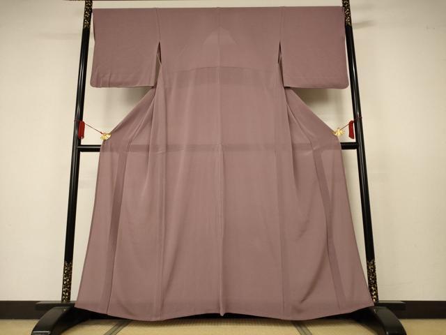 平和屋着物＊夏物 色無地 絽 銀煤竹色 正絹 逸品 AAAX9993jd