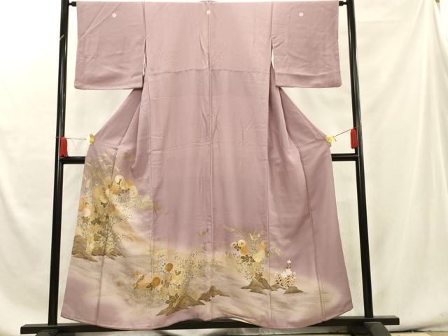 平和屋着物■豪華色留袖 流水花文 暈し染め 金彩 正絹 逸品 AAAY7459cs