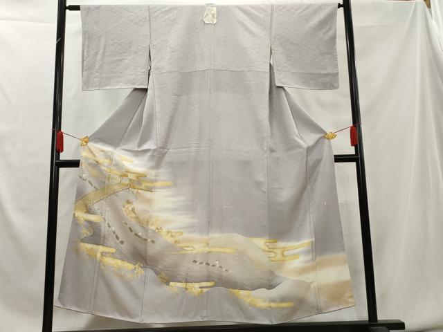 平和屋着物■豪華色留袖 作家物 渡橋人物風景文 暈し染め 金彩 正絹 逸品 未使用 AAAY7463cs