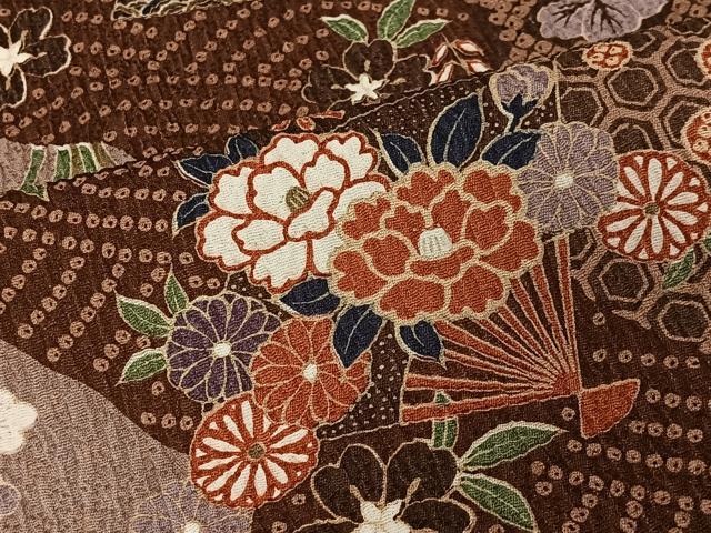 平和屋着物■上質な小紋 道長花文 金彩 正絹 逸品 CAAU7165ua