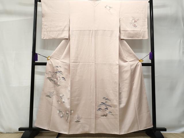 平和屋着物■訪問着 刺繍 立波舟花松文 暈し染め 正絹 逸品 CABC3654fb