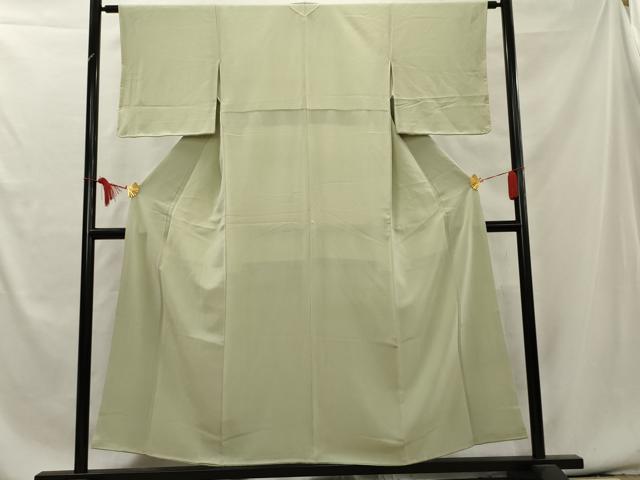 平和屋着物■上質な色無地 白緑色 正絹 逸品 AAAY5438cs