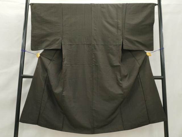 平和屋着物■男性　紬　海松茶色　正絹　逸品　AAAY7626nf