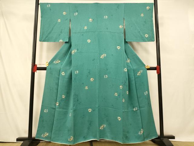 平和屋着物■上質な小紋　草花丸文　金彩　正絹　逸品　AABE8705fw