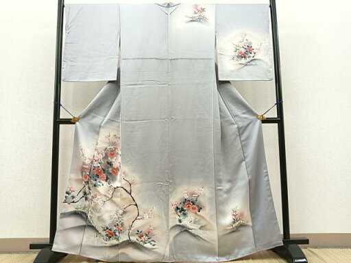 平和屋着物■訪問着 刺繍 流水竹垣花文 暈し染め 金彩 正絹 逸品 BAAQ0714ct 平和屋着物■訪問着 刺繍 流水竹垣花文 暈し染め 金彩 正絹 逸品 BAAQ0714ct