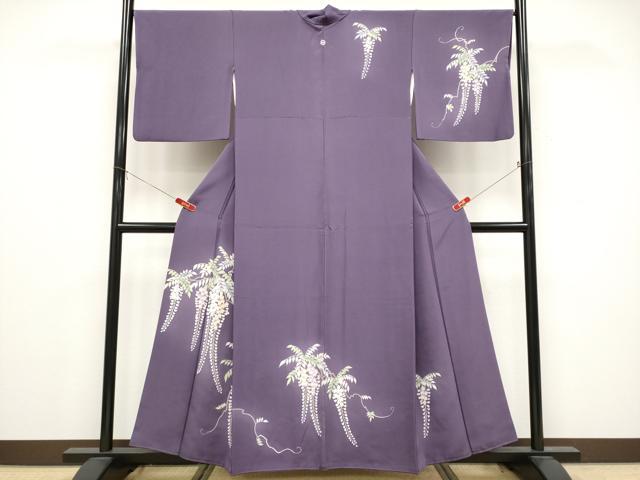 平和屋着物●訪問着　友禅　藤花房　暈し染め　正絹　逸品　CABG3410tx