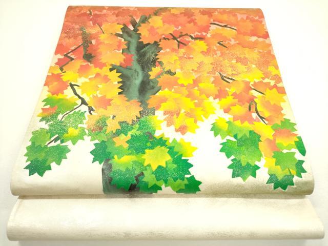 平和屋着物◎太鼓柄袋帯　作家物　風景文　金彩　正絹　逸品　DAAX1587op