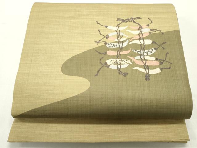 平和屋着物●太鼓柄袋帯　成り物　正絹　逸品　DAAY0111ob