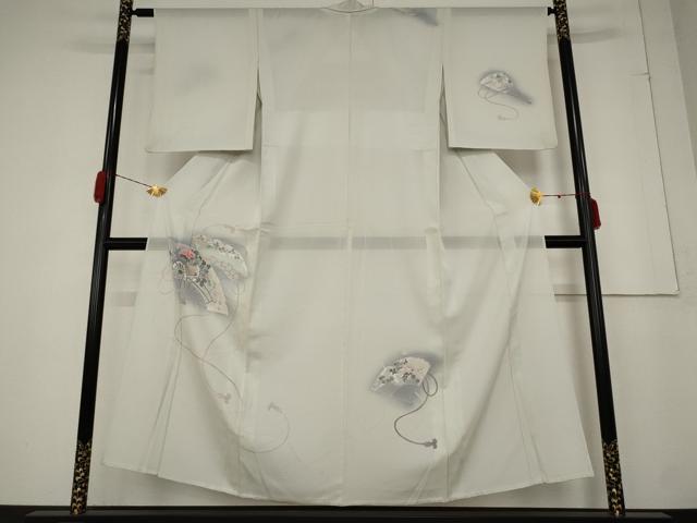 Summer Wear - 平和屋着物＊夏物　訪問着　絽　扇面花文　暈し染め　正絹　逸品　AABA6846st