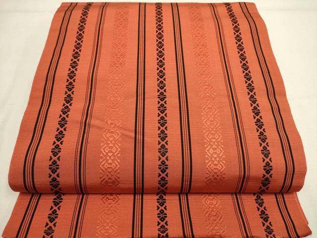 平和屋着物◎本場筑前博多織　八寸名古屋帯　献上　証紙付き　正絹　逸品　DABA6733op