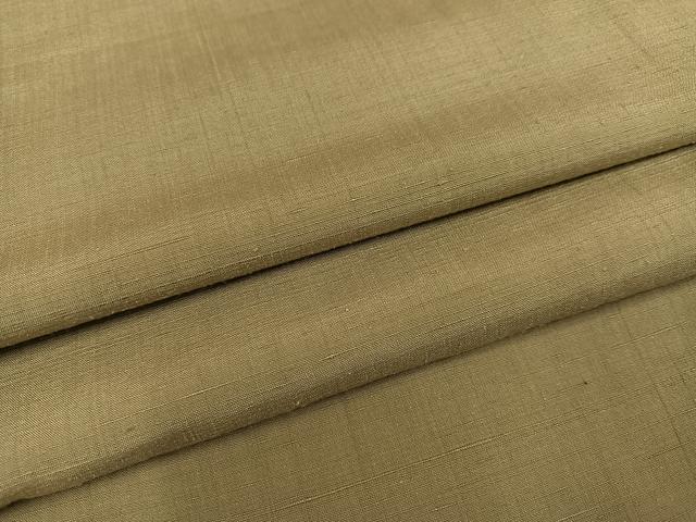 平和屋着物●上質な紬　色無地　油色　正絹　逸品　AABD4475ph