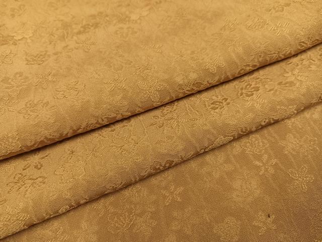 Kimono - 平和屋着物●上質な色無地　花地紋　黄枯茶色　正絹　逸品　AABF6098ph
