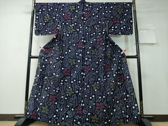 平和屋着物∴夏物　浴衣　有松鳴海絞り　枝花文　綿　逸品　未使用　CAAY4436ng