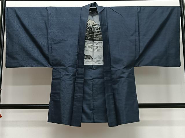 平和屋着物∞男性　羽織　本場大島紬　80亀甲　総詰め　正絹　逸品　CABD4646ua