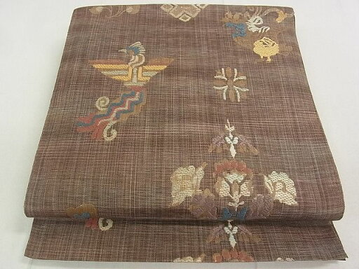 平和屋着物◎八寸名古屋帯 唐織 花鳥文 金糸 逸品 DAAE4900jm 平和屋着物◎八寸名古屋帯 唐織 花鳥文 金糸 逸品 DAAE4900jm