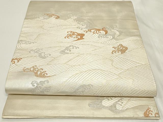 Rakuten - 平和屋着物◎六通柄袋帯　立波文　金銀糸　正絹　逸品　CAAY8955in