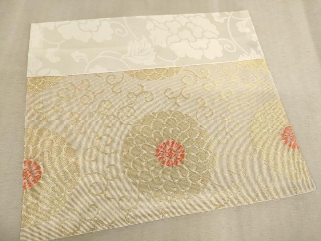 平和屋本店▼夏物　打敷　内敷　菊唐草文　金糸　法衣　寺院　仏具　仏教　僧侶　神職　装束　未使用　A..
