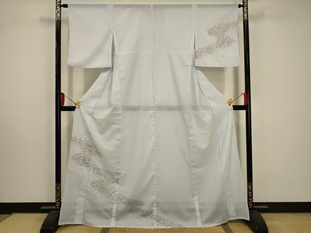 Summer Wear - 平和屋着物＊夏物　訪問着　絽　流水文　銀彩　洗える着物　AABA5563sx