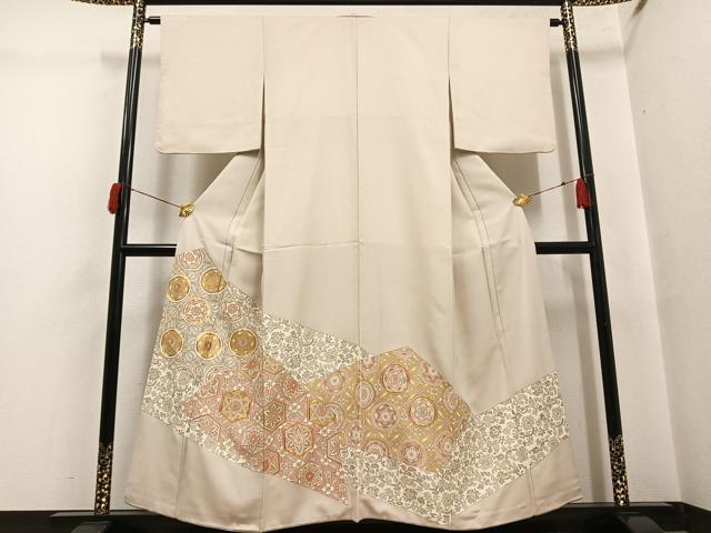 Kimono - 平和屋着物●豪華色留袖　駒刺繍　更紗唐草文　金彩　正絹　逸品　AABH9660ph