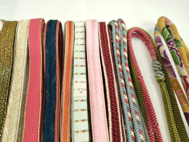 平和屋着物●和装小物 帯締め20本セット 高麗組 笹浪組 奈良組 丸ぐけ 金糸 未使用...