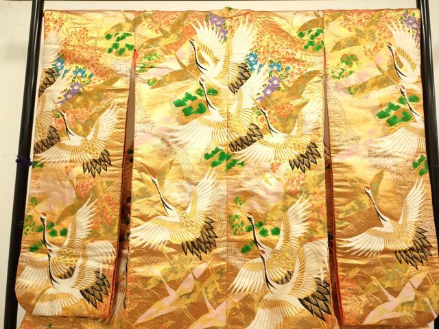 平和屋の平和屋本店●色打掛　お引きずり　和装　花嫁　婚礼　結婚式　神社挙式　唐織　飛鶴花文　逸品　DABF5565du｜アングル3
